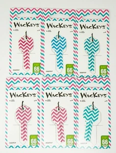 HIllman 89041 Wackeys Pink/Aqua/Blue Chevron Key Blanks KW1 66 QTY 6 - Picture 1 of 3