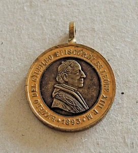 ANTIQUE 1893 REMEMBRANCE OF THE EPISCOPAL JUBILEE OF SS. LEO XIII P. M. MEDAL - Picture 1 of 2