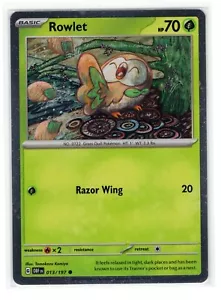 Pokemon Obsidian Flames 013/197 Rowlet Cosmos Holo EXCLUSIVO - Imagen 1 de 1