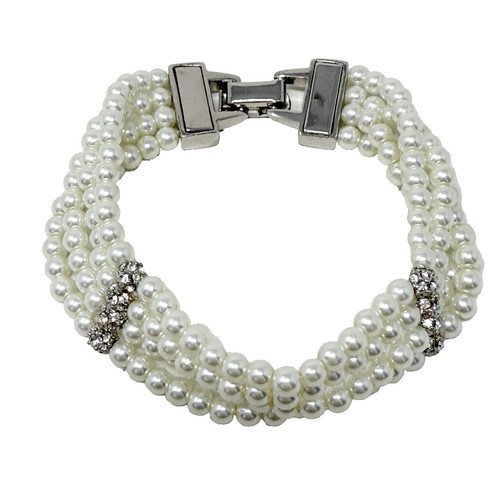 Givenchy Bracciale Multi Filo Imitazione Perle Con Accenti Cristallo Moda