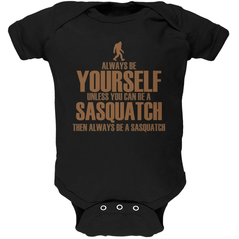 Always Be Yourself Sasquatch Black Soft Baby One Piece - Image 1 of 1