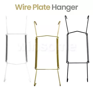 Wire Plate Hangers Wall Hanging Art Spring Holder 5 sizes Black/White/Brass - Picture 1 of 15