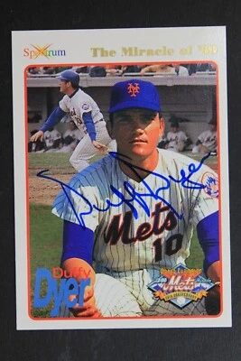 Duffy Dyer New York Mets 1994 Spectrum The Miracle of '69 #22 Autographed Card - Image 1 of 3