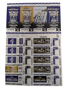 Hoja de boletos de postemporada del partido en casa de los Colorado Rockies 2017 - Imagen 1 de 2