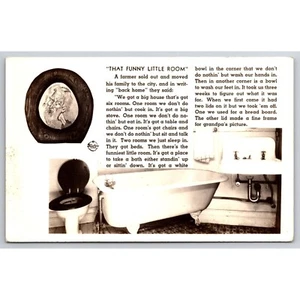 Postal Antigua Esa Divertida Pequeña Habitación RPPC Cómic Baño Historia Excelente Estado - Imagen 1 de 2