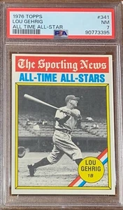 1976 Topps #341 Lou Gehrig All Time All Stars NY Yankees PSA 7 Nicely Centered - Bild 1 von 2
