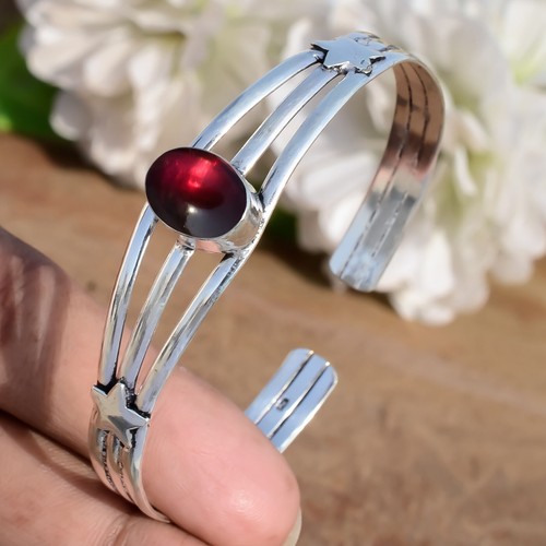 VALENTINO Bracciale in argento sterling 925 con pietra granata del Mozambico regalo per tutti