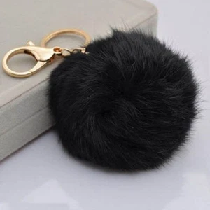 Pom Schlüsselanhänger Flauschig Anhänger Pelz Tasche Weich Bommel Ringe Geschenk - Bild 1 von 13