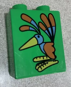 LEGO DUPLO Bird From Bob the Builder Green Bird TROPICAL ZOO Printed Block - Picture 1 of 1