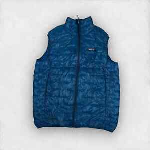 Patagonia Men Blue Long Sleeve Full Zip Micro Puffer Vest XL