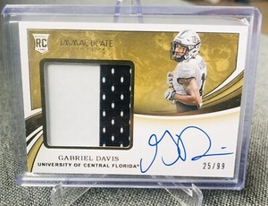 2020 Immaculate Collegiate Premium /99 Gabriel Davis RPA Rookie Patch Auto RC