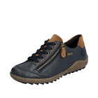 Remonte R1402-16 Ladies Ocean Navy Leather Water Resistant Zip &amp; Lace Shoes