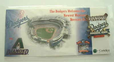 MLB LA Dodgers vs AZ Diamondbacks INAUGURAL 1998 Series Pin - SGA - Image 1 of 3