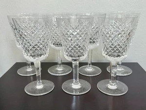 Waterford Crystal Ireland (7) *Alana* Water Wine Goblets 6 7/8" Older Mark VGC - Picture 1 of 5