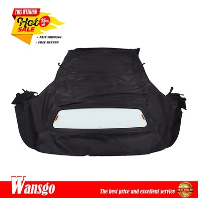 For Ford Mustang 2005 2006-2013 2014 Convertible Soft Top and Glass Window Black - Image 1 of 4