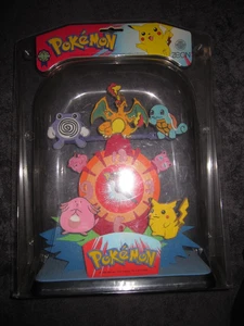POKEMON VINTAGE HORLOGE PENDULE 1999 MINT NEVER OPENNED IN CASE RARE ZEON - Picture 1 of 8