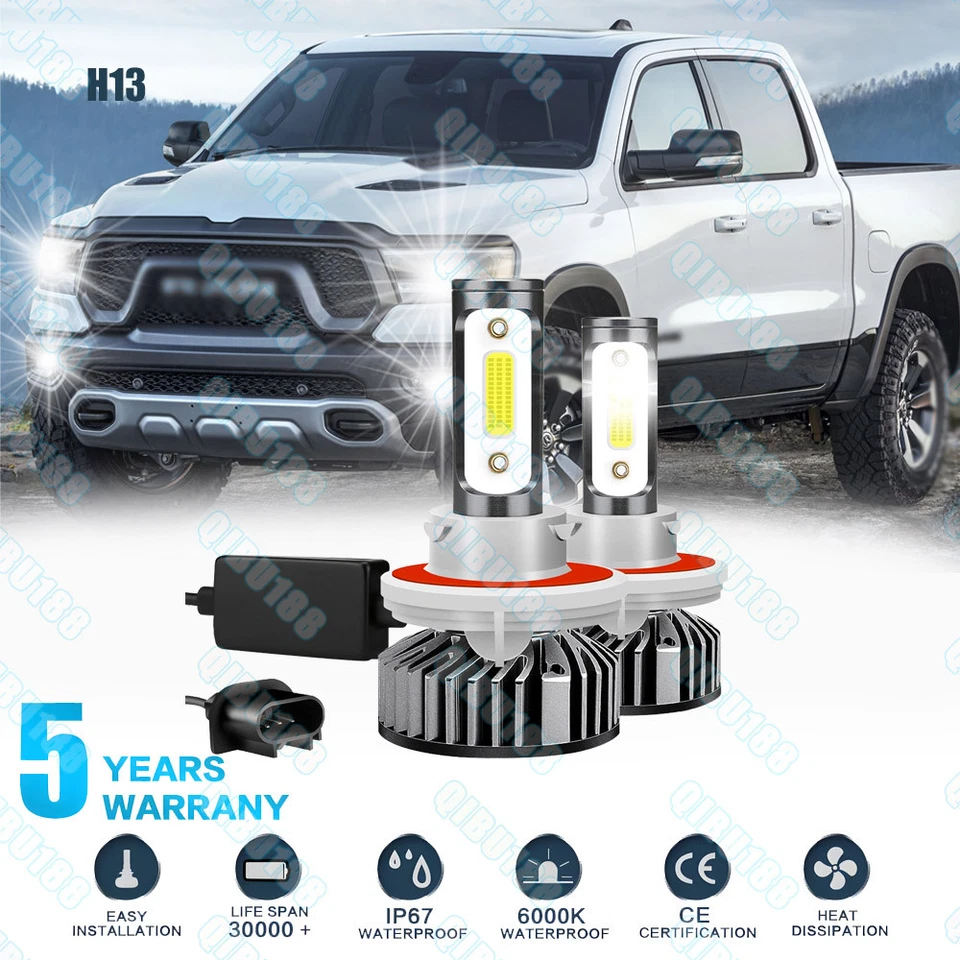 Faros LED para Dodge RAM 1500 2006-2012 Super White Light Faros H13 Foto 1 de 4