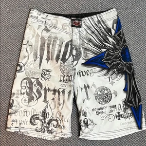 MMA Elite white skull Boxing Shorts size small - Picture 1 of 4
