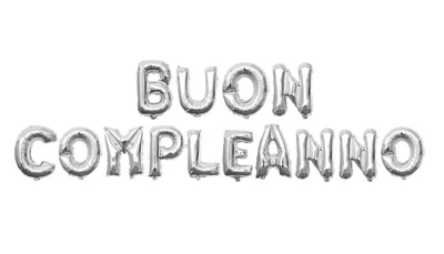 Palloncini BUON COMPLEANNO Argento Metallizzato – Lettere 35 cm in Foil, Decor - Immagine 1 di 4