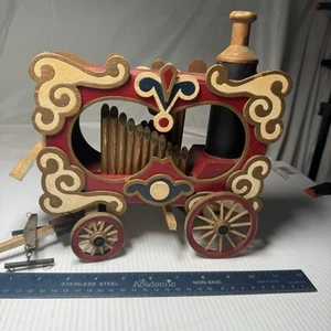 Hand Made Circus Painted Circus Wagon Primitive Folk Art 9.5"H x 9.5" L x 3" D - Picture 1 of 4