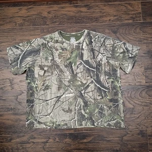 Realtree Mens 3XL Green Gray Camoflauge Camo Short Sleeve Hunting Outdoor Shirt - Picture 1 of 5