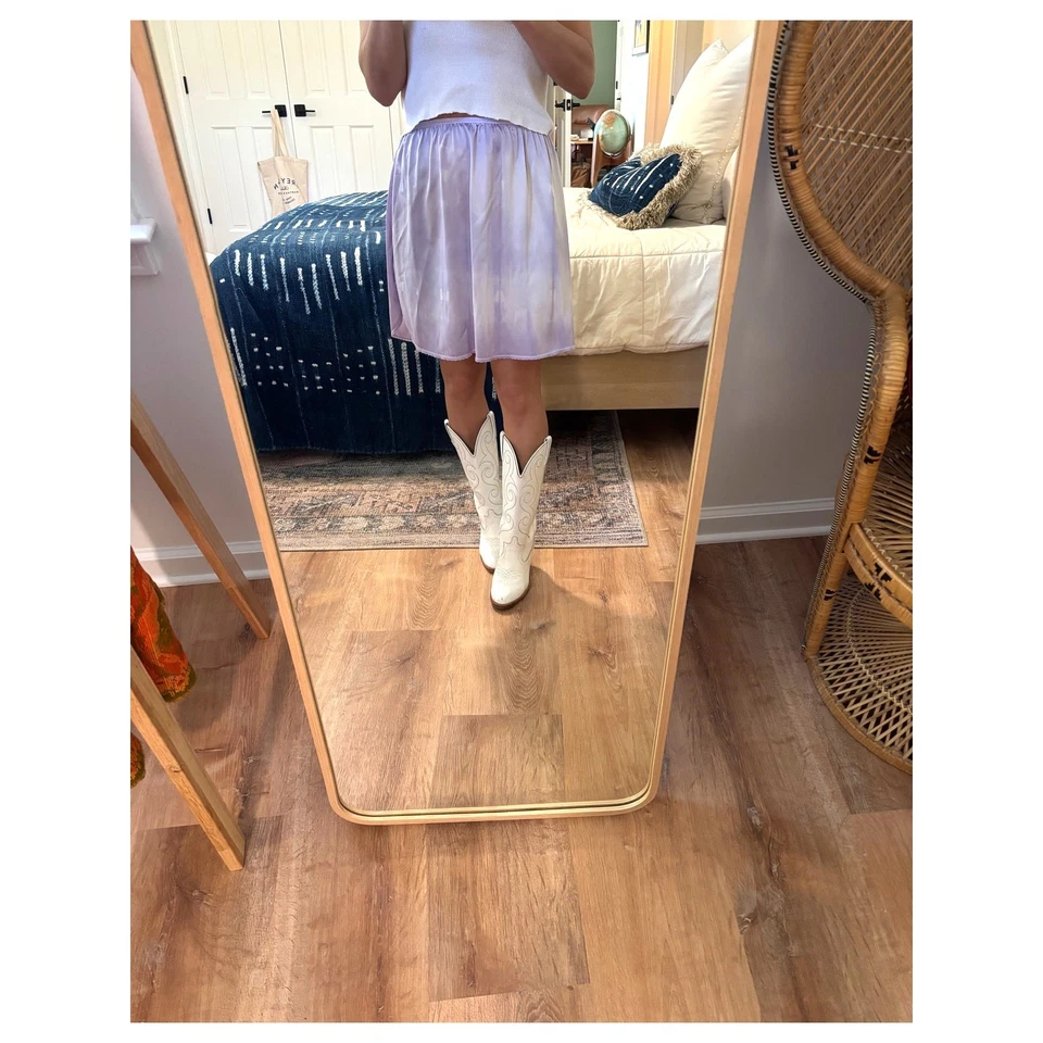 Mini falda vintage Vassarette lavanda teñida a mano Shibori - grande Foto 1 de 4