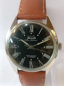 HMT JANATA SUPER DELUXE 17J WINDING PATINA BLACK DIAL 120378 INDIA MEN'S WORKING - Picture 1 of 22