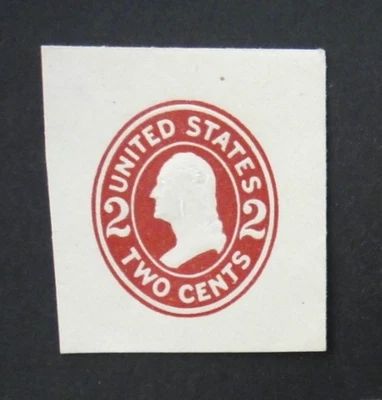 US Stamped Envelope U406a 2c 1907-16 Cut Square Brown Red Full Corner - Image 1 of 2