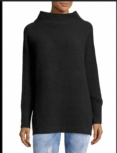 Free People schwarz gerippt Oversize Kutte osmanisch lässig Tunika Pullover Gr. M - Bild 1 von 10