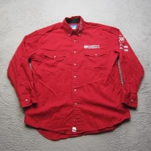 Camicia Wrangler uomo L rossa con bottoni Dodge Ram Rodeo western manica lunga cotone - Foto 1 di 13