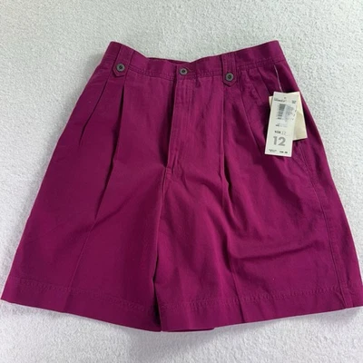 Pantalones Cortos Liz Claiborne Liz Sport Vintage Plisados Rosa Algodón Sarga Talla 12 Nuevos con Etiquetas Foto 1 de 4
