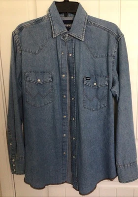 Wrangler Pearl Snap Western Shirt Medium - Image 1 of 4