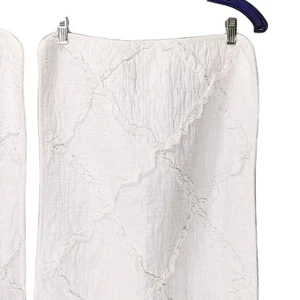 Laura Ashley Ruffle Garden 2 Pillow Shams White 1 Pair Standard 100% Cotton - Picture 1 of 11