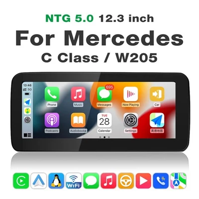 12.3" Linux Car Multimedia Player CarPlay for Mercedes W205 C-Class 2015–2018 - Image 1 of 4