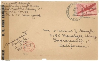 Netherlands, WW US APO, 1944 Air Cover w/Transport 6c, APO 270 Duplex (Heerlen) - Image 1 of 2