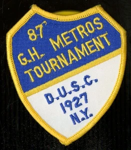 1987 G.H. METROS TURNIER D.U.S.C. 1927 NY SOCCER Vintage gestickter Aufnäher - Bild 1 von 2