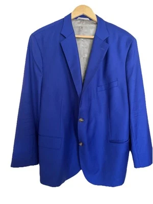 Oliver Wicks Sport Coat Mens Blue Wool Check Super 110s Italy Beautiful USA - Image 1 of 4