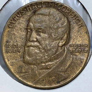 Rare 1931 Cyrus Hall McCormick International Harvester Reaper Medallion Medal - Picture 1 of 7