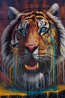 Impresiones de graffiti de tigre animales modernos pintura arte de pared decoración del hogar - PÓSTER 20x30 Foto 1 de 3