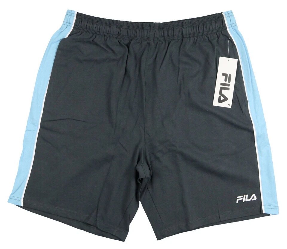 Fila Men's Rimaz Side Stripe Shorts Gray Light Blue Size M