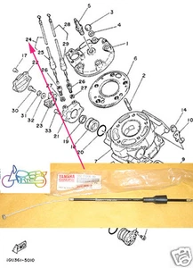 Yamaha RD125YPVS Valve Pulley Cable NOS RD125LC MK2 Power Valve Wire 1GU-1133E-0 - Picture 1 of 2