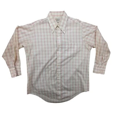 Towncraft Penn Prest Shirt Mens 16.5 32 Plaid JC Penney 70s Button Down - Image 1 of 4