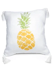 Almohada de acento para silla de cama Crown & Ivy de 18x18" | borlas, piña - Imagen 1 de 3