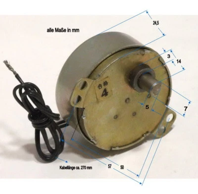 SYNCHRONOUS MOTOR  •  SM-5-24-F •  AC 220/240V 50Hz  4.4 R.P.M. 4W  •  07-02-11 - Bild 1 von 4