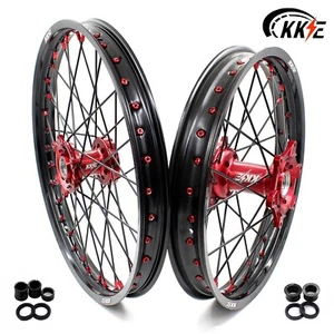 KKE 21/19" CNC MX Wheels Rims Fit Honda CR125R CR250R 1995-2001 CR500R 1996-2001 - Picture 1 of 12