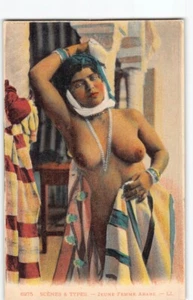 Vibrant Antiq. Middle East Scene #6275 Woman w Textiles & Jewelry Postcard -L5 - Picture 1 of 4
