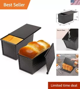 Easy Clean Non-Stick Carbon Steel Loaf Pan Set - 2 for Baking Delightful Bread - Picture 1 of 8