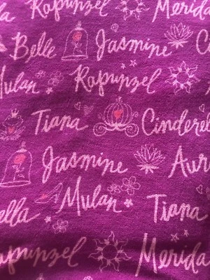Disney Princess Fleece Throw  60”L￼X50” Purple Pink - Image 1 of 4