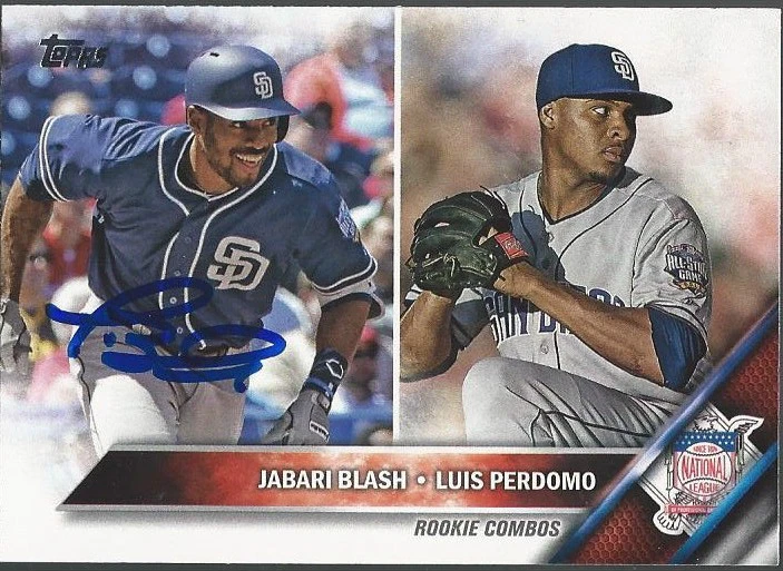 San Diego Padres JABARI BLASH Signed 2016 Topps Card - Image 1 of 1
