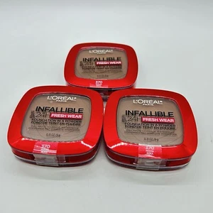 3 L’Oréal Infallible 24H Fresh Wear Foundation In A Powder 370 Mocha - Picture 1 of 3